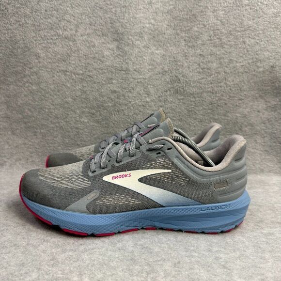 Brooks Shoes Womens Size 9.5 Launch 9 Grey Athletic Running Sneakers 1203731B016 - Picture 1 of 10